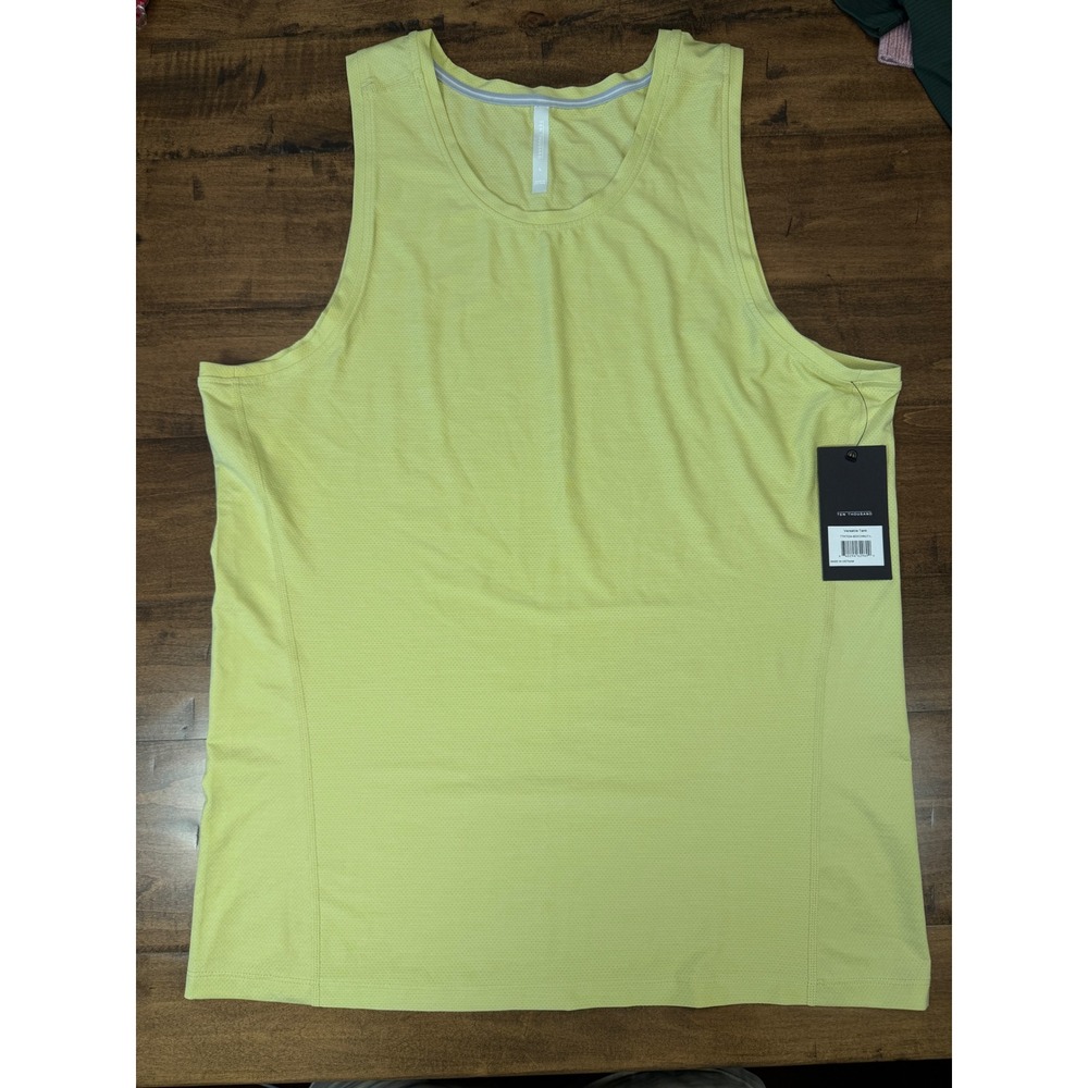 Ten Thousand Versatile Tank Mens Large Beechnut Yellow Training Gym Top NWT